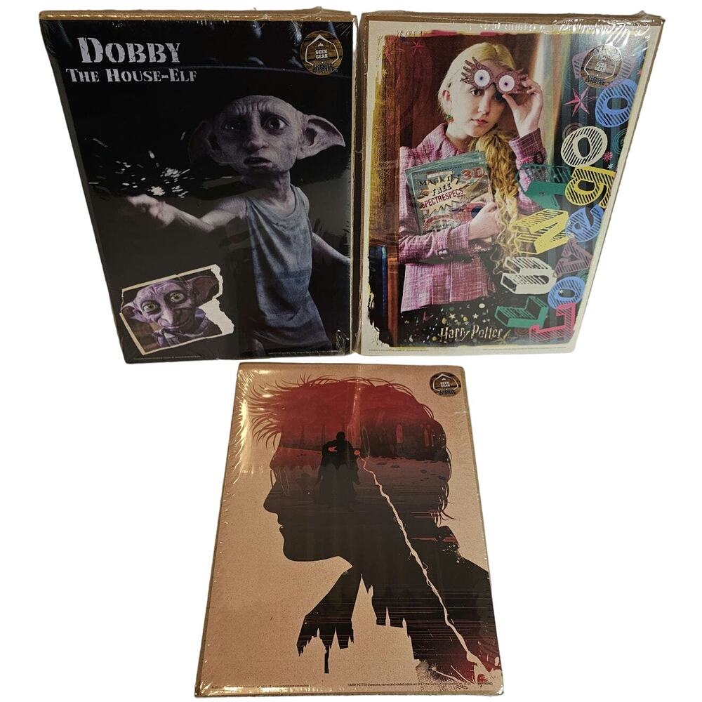Geek Gear 3 licensed posters Harry Potter Luna Lovegood Dobby 8 x 11.5 in NEW